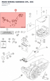 Diagram preview: MAIN WIRING HARNESS CPL. EXC (70011075250)