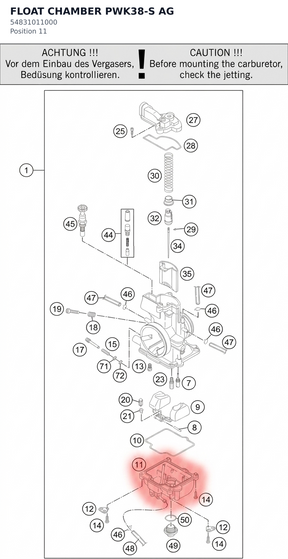 Diagram preview: FLOAT CHAMBER PWK38-S AG (54831011000)