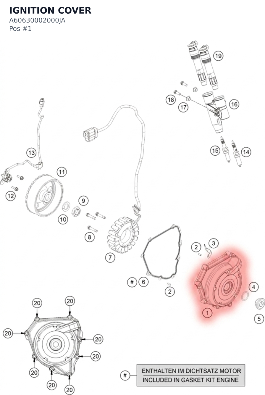 Diagram preview: IGNITION COVER (A60630002000JA)