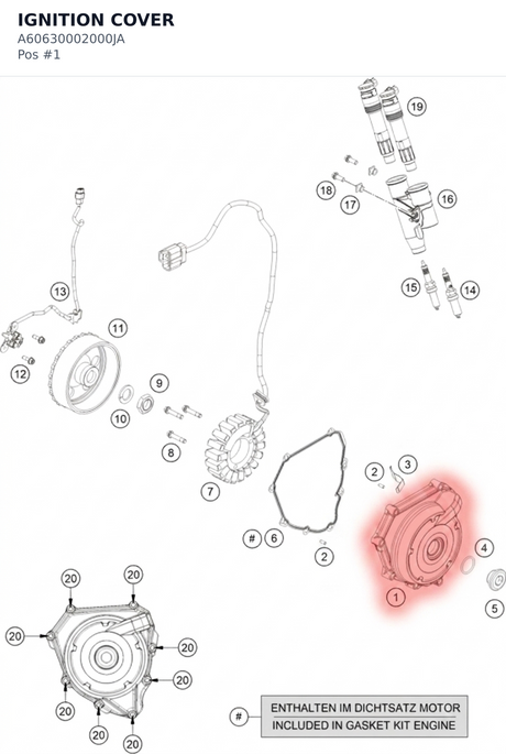 Diagram preview: IGNITION COVER (A60630002000JA)