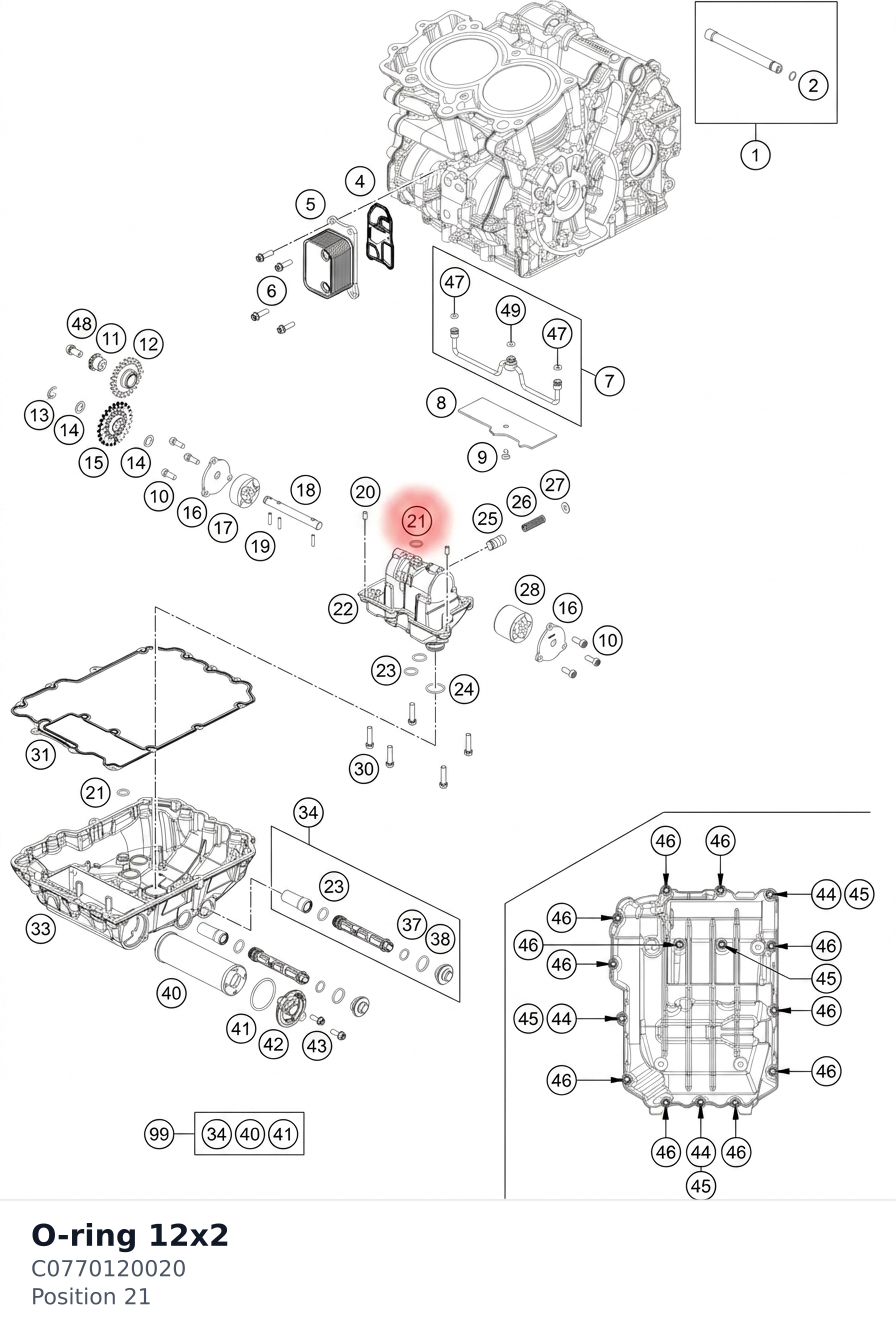 Diagram preview: O-ring 12x2 (C0770120020)