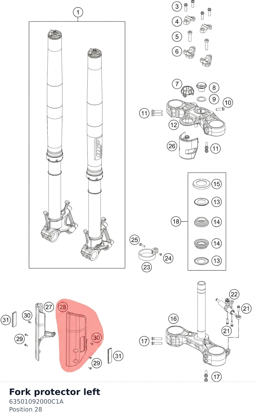 Diagram preview: Fork protector left (63501092000C1A)