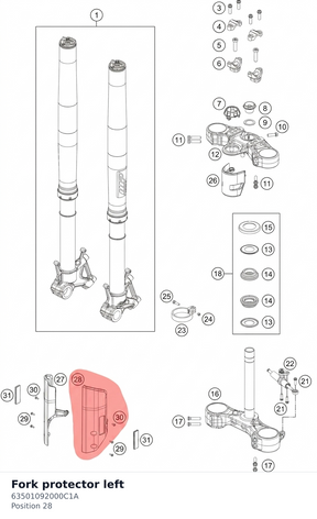 Diagram preview: Fork protector left (63501092000C1A)