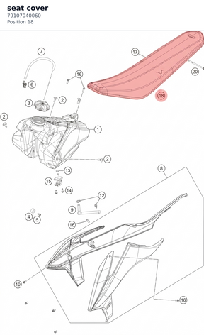 Diagram preview: seat cover (79107040060)