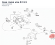 Diagram preview: Hose clamp wire D 15.5 (C90731082000)