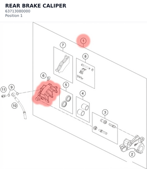 Diagram preview: REAR BRAKE CALIPER (63713080000)