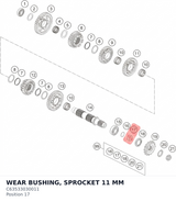 Diagram preview: WEAR BUSHING, SPROCKET 11 MM (C63533030011)