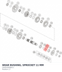 Diagram preview: WEAR BUSHING, SPROCKET 11 MM (C63533030011)