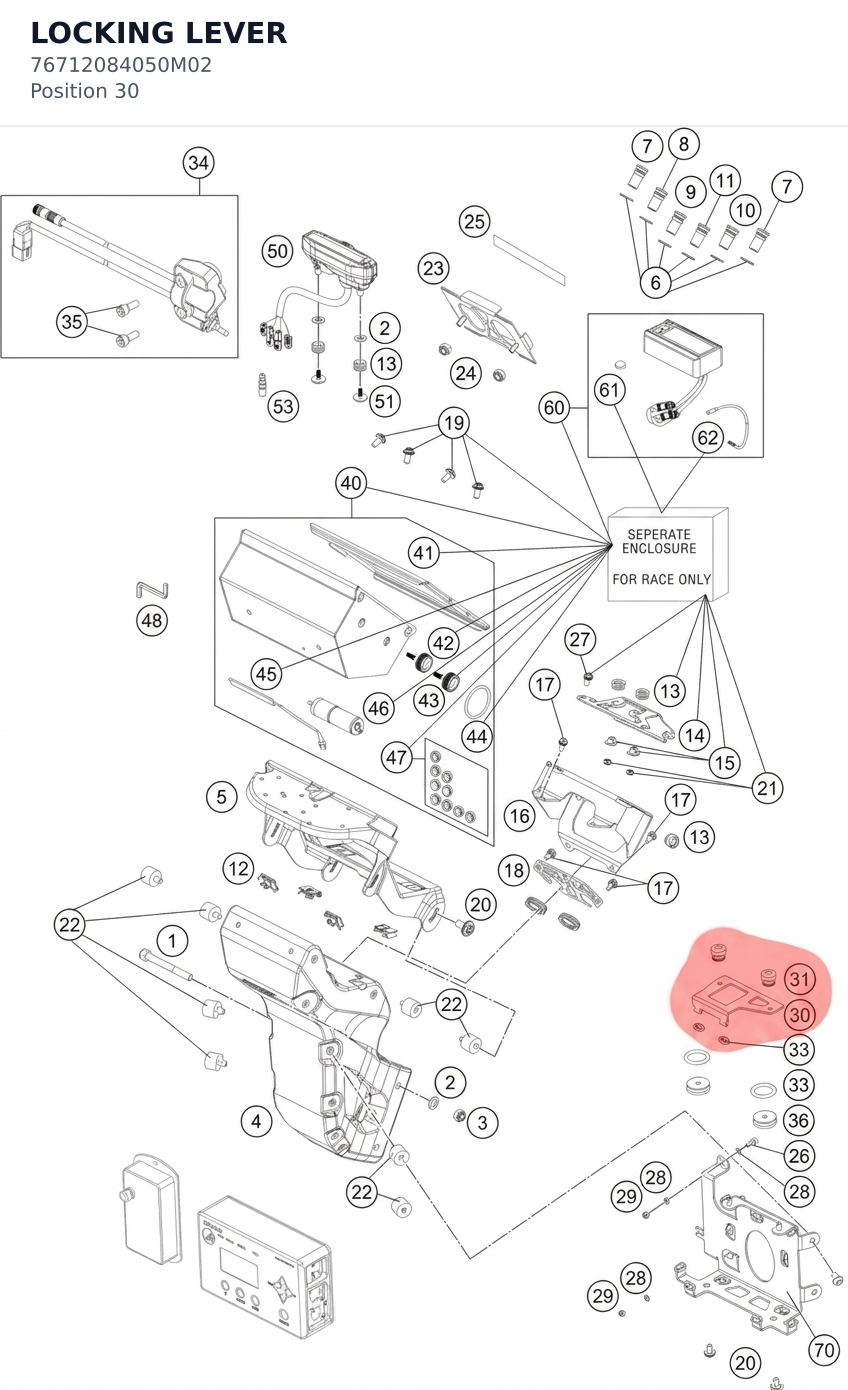 Diagram preview: LOCKING LEVER (76712084050M02)