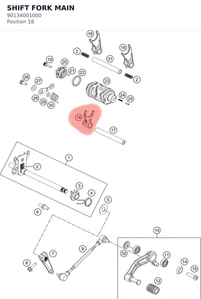 Diagram preview: SHIFT FORK MAIN (90134001000)