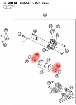 Diagram preview: REPAIR KIT BRAKEPISTON 2011 (47013083200)