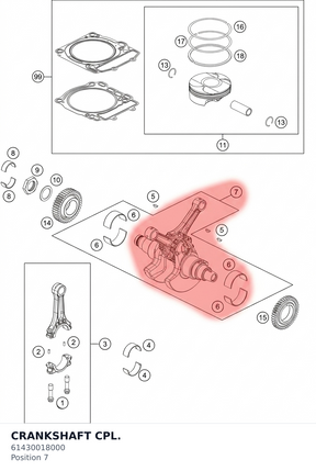 Diagram preview: CRANKSHAFT CPL. (61430018000)