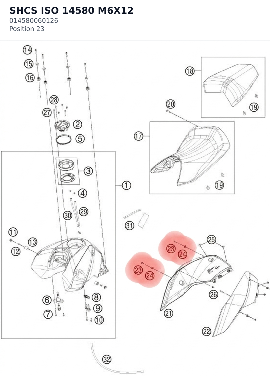 Diagram preview: SHCS ISO 14580 M6X12 (014580060126)