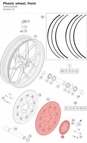 Diagram preview: Phonic wheel, front (76042020000)