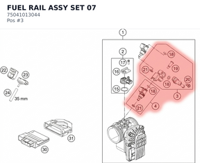 Diagram preview: FUEL RAIL ASSY SET 07 (75041013044)