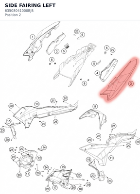 Diagram preview: SIDE FAIRING LEFT (63508041000BJB)
