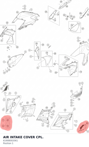 Diagram preview: AIR INTAKE COVER CPL. (61908002061)