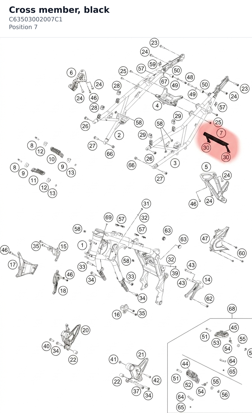 Diagram preview: Cross member, black (C63503002007C1)