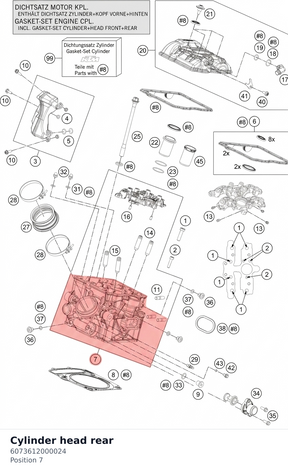 Diagram preview: Cylinder head rear (6073612000024)