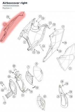 Diagram preview: Airboxcover right (7900600400068A)