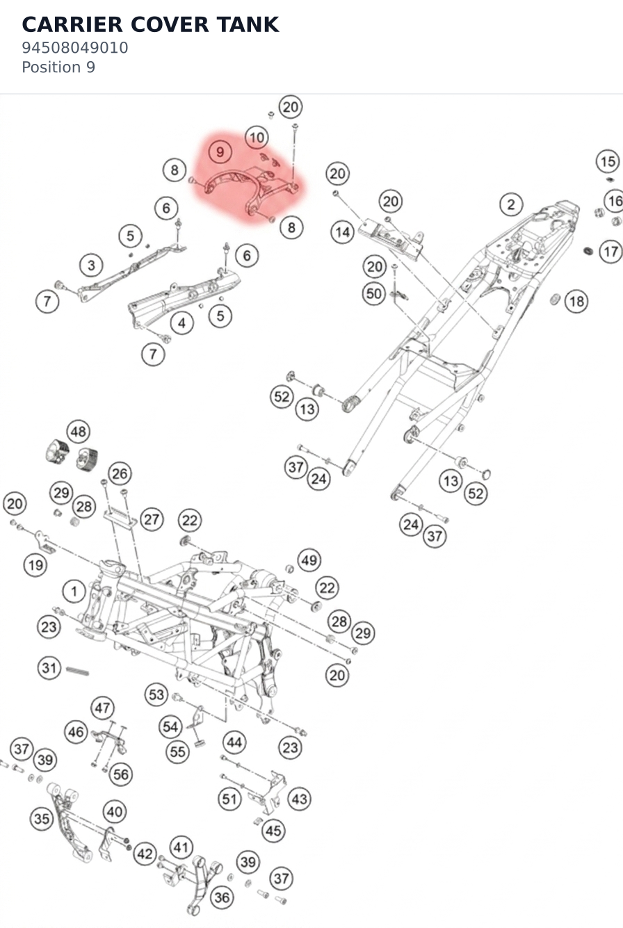 Diagram preview: CARRIER COVER TANK (94508049010)