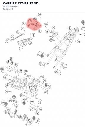 Diagram preview: CARRIER COVER TANK (94508049010)