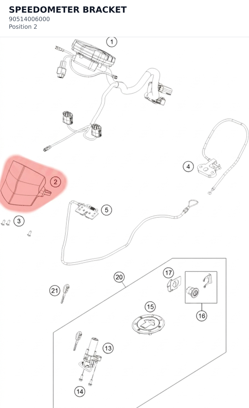 Diagram preview: SPEEDOMETER BRACKET (90514006000)
