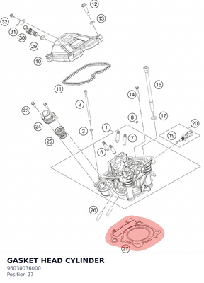 Diagram preview: GASKET HEAD CYLINDER (96030036000)