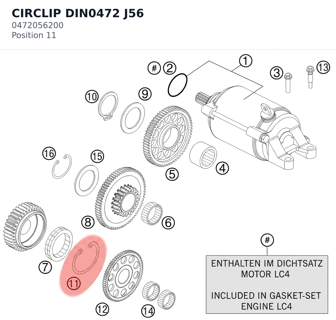 Diagram preview: CIRCLIP DIN0472 J56 (0472056200)