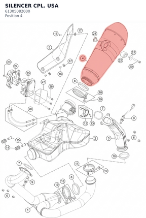 Diagram preview: SILENCER CPL. USA (61305082000)