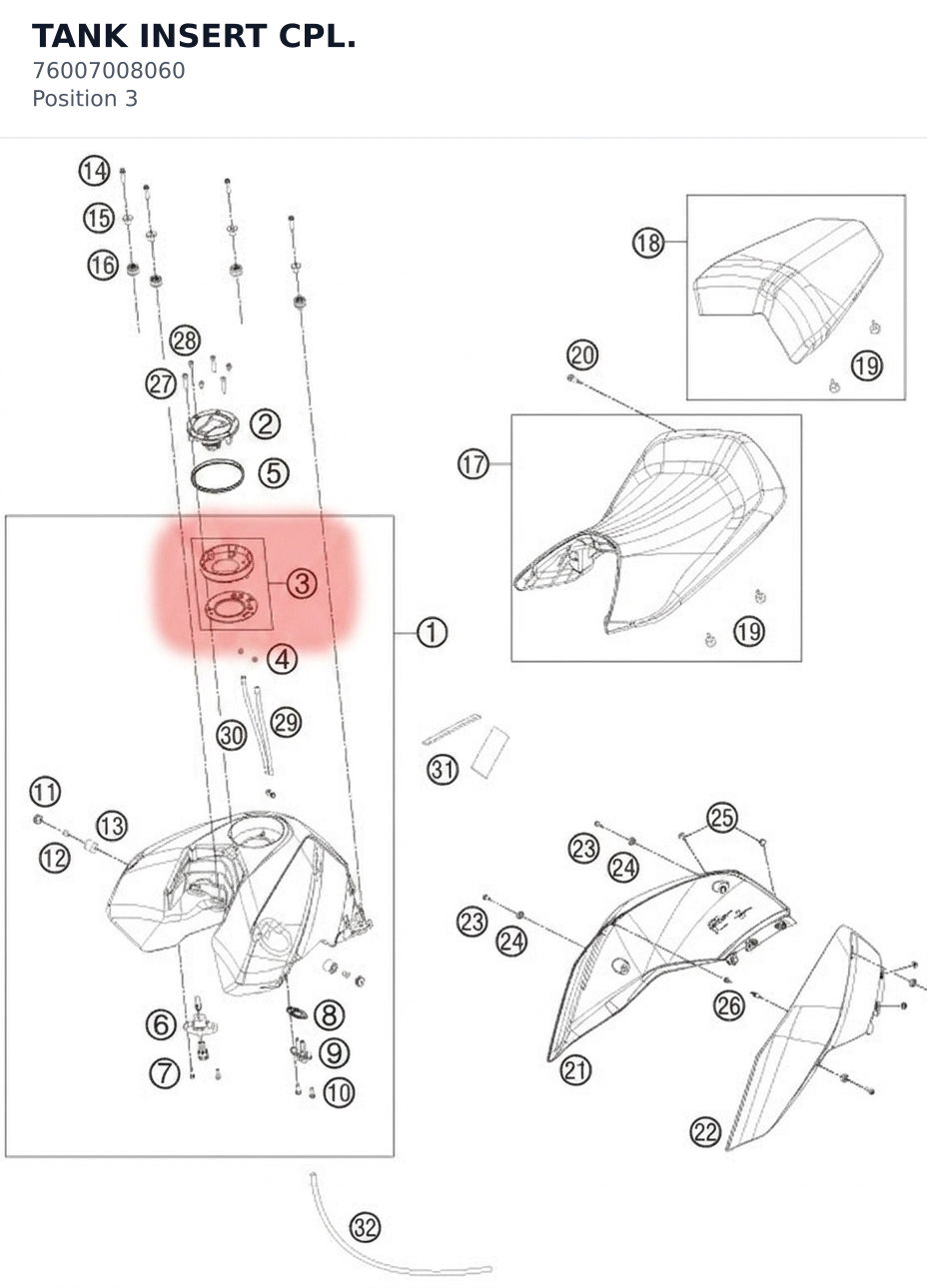 Diagram preview: TANK INSERT CPL. (76007008060)
