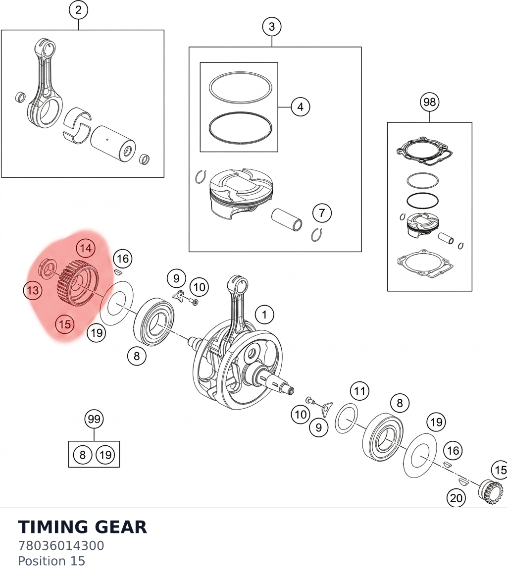 Diagram preview: TIMING GEAR (78036014300)