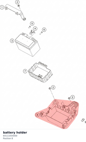 Diagram preview: battery holder (64111054000)
