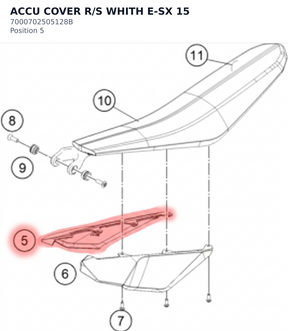 Diagram preview: ACCU COVER R/S WHITH E-SX 15 (7000702505128B)