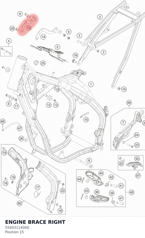Diagram preview: ENGINE BRACE RIGHT (55403114000)