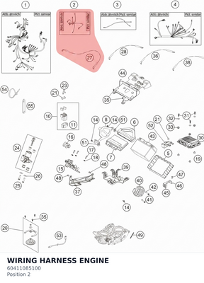 Diagram preview: WIRING HARNESS ENGINE (60411085100)