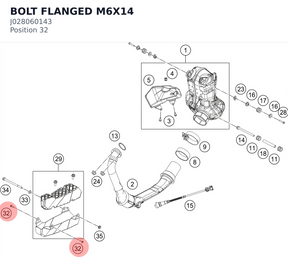 Diagram preview: BOLT FLANGED M6X14 (J028060143)