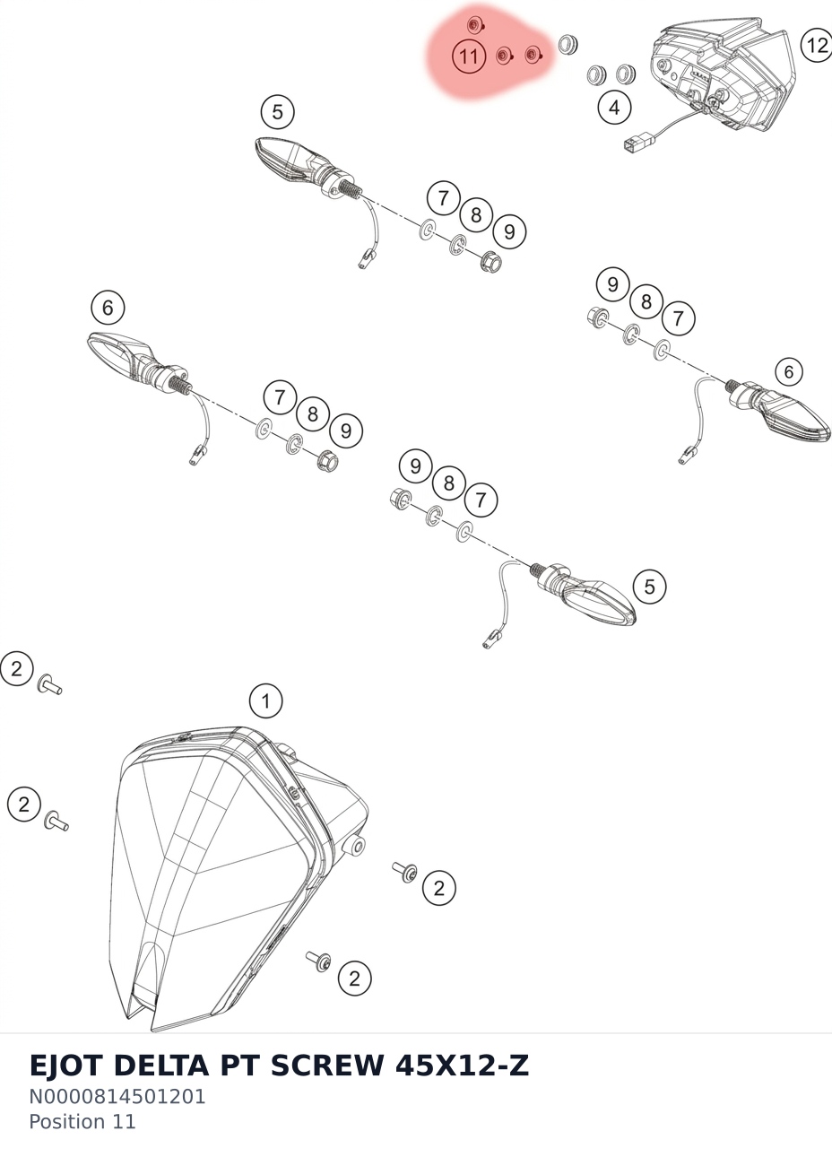 Diagram preview: EJOT DELTA PT SCREW 45X12-Z (N0000814501201)