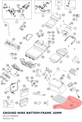 Diagram preview: GROUND WIRE BATTERY-FRAME 16MM (A61211098000)