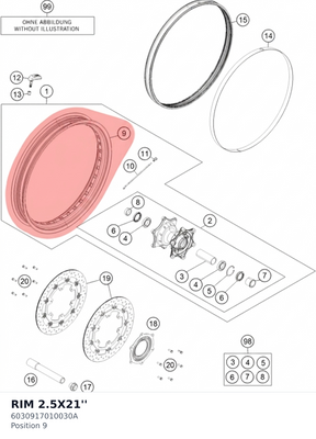 Diagram preview: RIM 2.5X21'' (6030917010030A)
