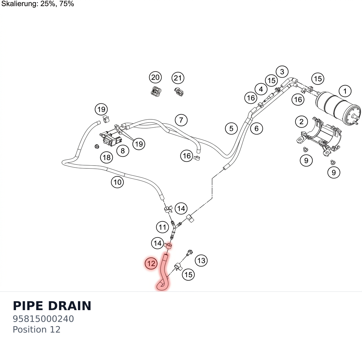 Diagram preview: PIPE DRAIN (95815000240)