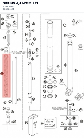 Diagram preview: SPRING 4,4 N/MM SET (95010049S)