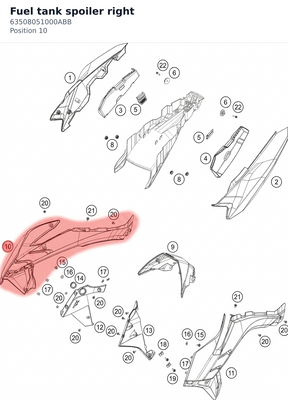 Diagram preview: Fuel tank spoiler right (63508051000ABB)