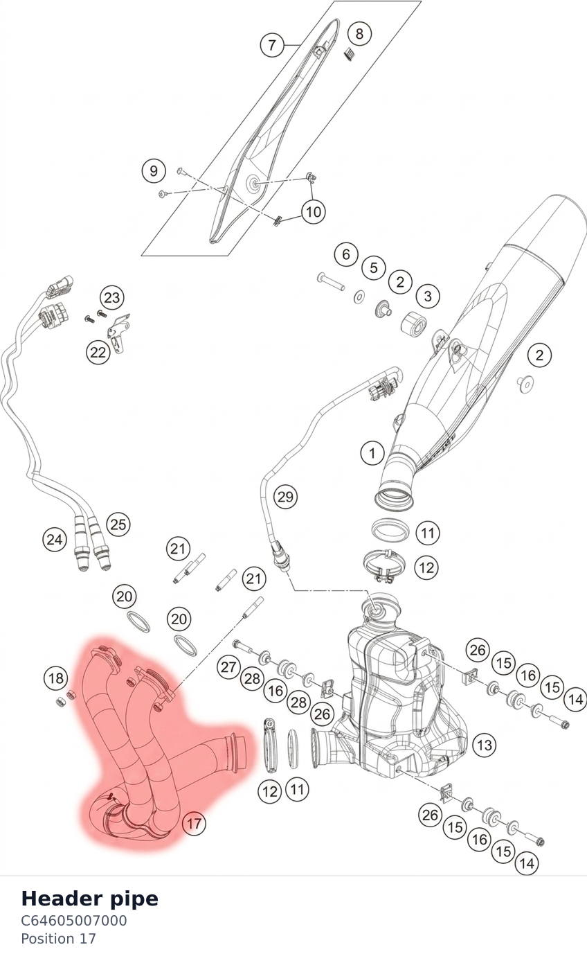 Diagram preview: Header pipe (C64605007000)