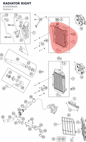 Diagram preview: RADIATOR RIGHT (61935008100)