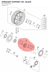 Diagram preview: SPROCKET SUPPORT CPL. BLACK (6011005004433)
