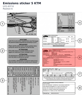 Diagram preview: Emissions sticker 5 KTM (LI21-637-6)