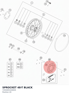 Diagram preview: SPROCKET 48-T BLACK (7201005104830)