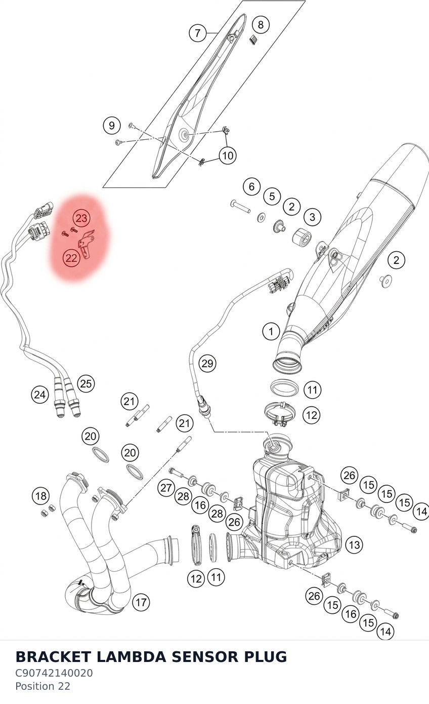 Diagram preview: BRACKET LAMBDA SENSOR PLUG (C90742140020)