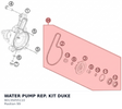 Diagram preview: WATER PUMP REP. KIT DUKE (90135055110)